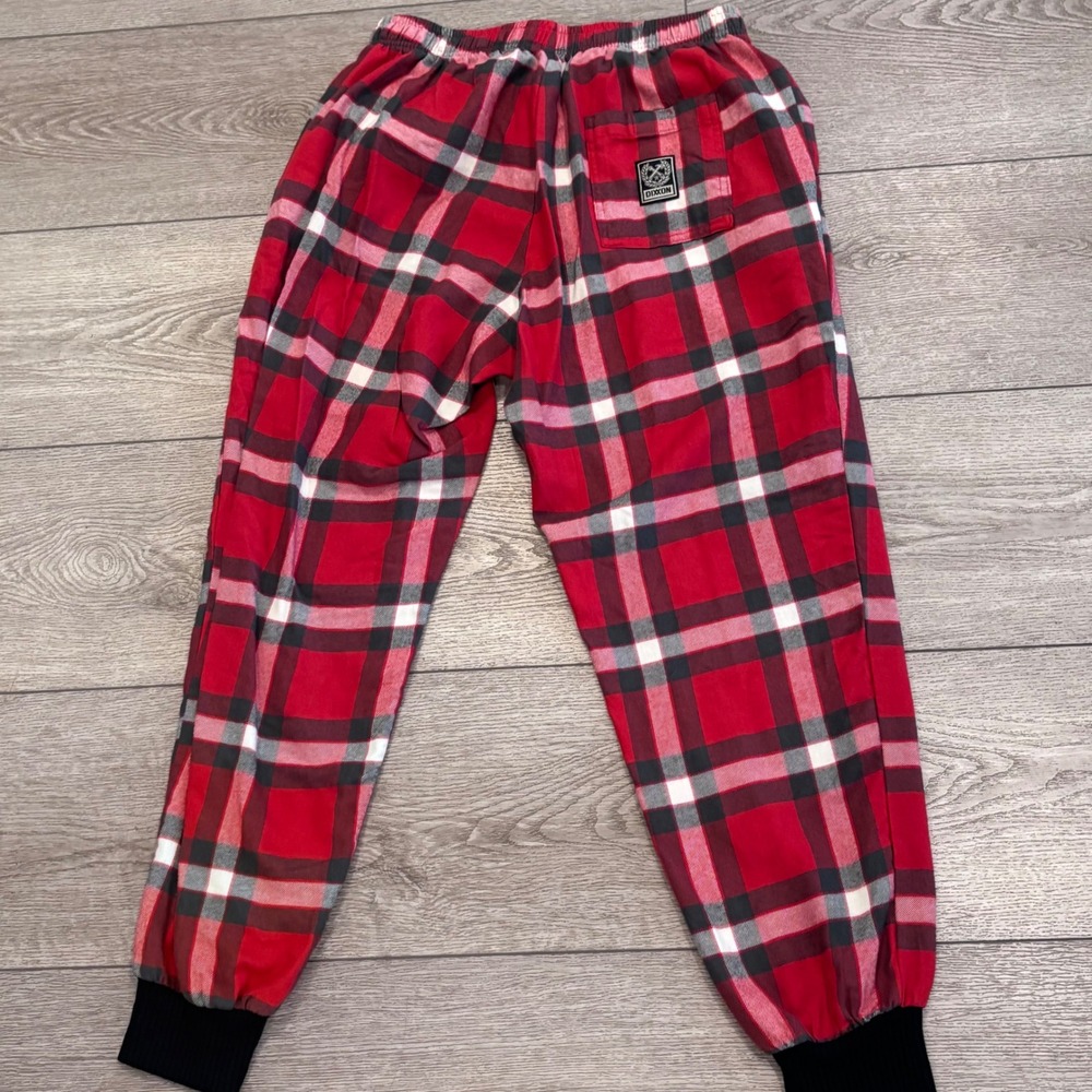 Dixxon Flannel Co Pajama Pants Mens Medium Red Plaid Jogger Lounge Sleepwear - Picture 7 of 8